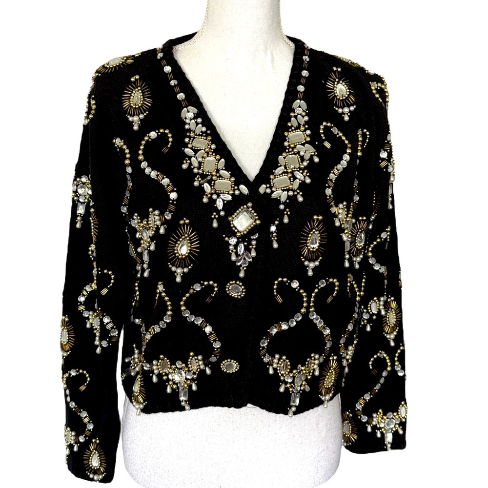 Michael Simon Embellished Cardigan Sweater M/L